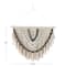 White Cotton Handmade Intricately Weaved Macrame Wall Decor with Beaded Fringe Tassels 28" x 1" x 32"
